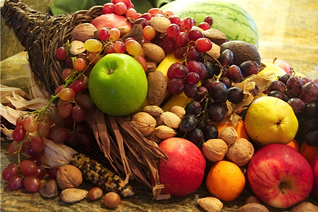 image of a cornucopia with food